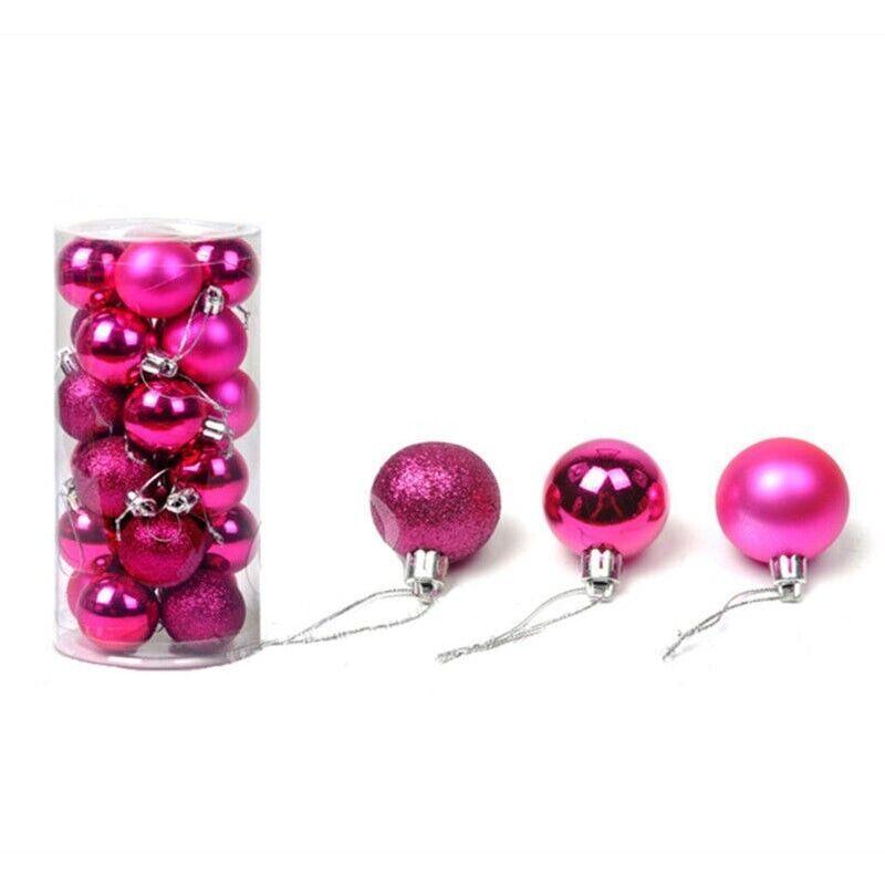 24Pcs/Pack Christmas Tree Xmas Balls Decorations Baubles Party Wedding Ornament - Fruit Green