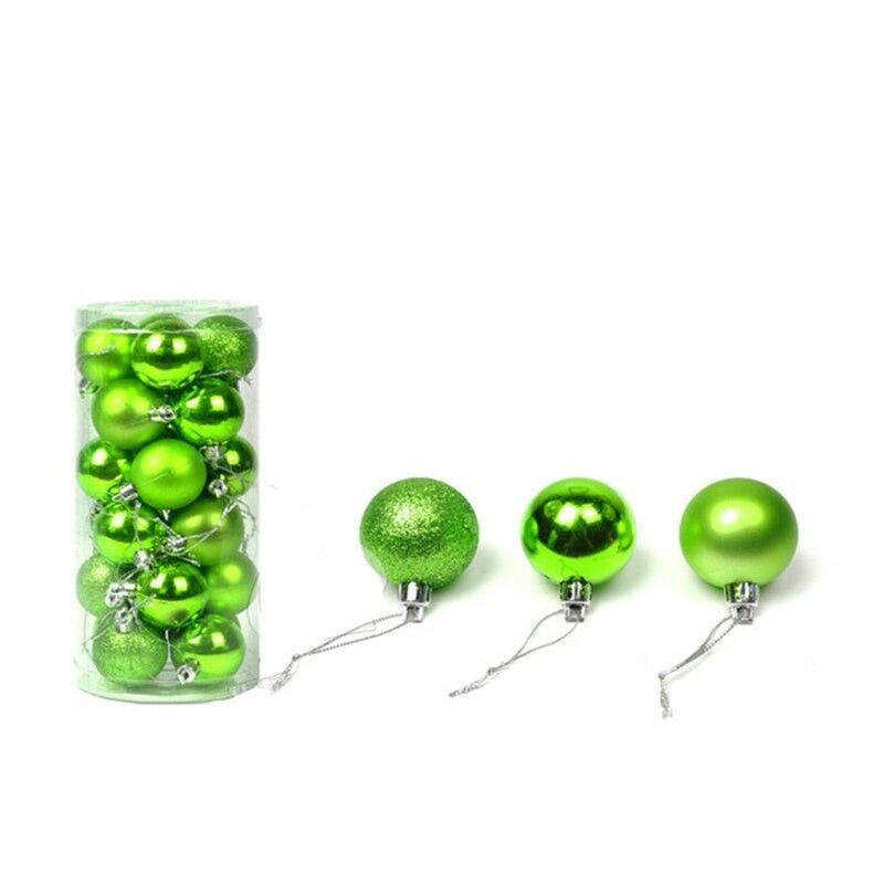 24Pcs/Pack Christmas Tree Xmas Balls Decorations Baubles Party Wedding Ornament - Fruit Green