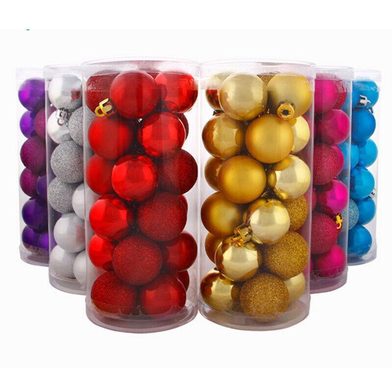 24Pcs/Pack Christmas Tree Xmas Balls Decorations Baubles Party Wedding Ornament - Gold
