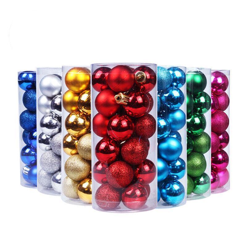 24Pcs/Pack Christmas Tree Xmas Balls Decorations Baubles Party Wedding Ornament - Gold