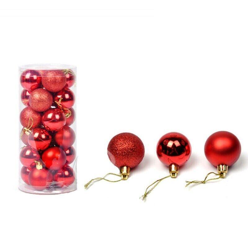24Pcs/Pack Christmas Tree Xmas Balls Decorations Baubles Party Wedding Ornament - Gold