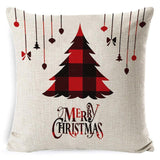 1Pc Christmas Square Cushion Cover Throw Waist Pillow Case Sofa Home Decor - Deer Head - Front View