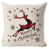 1Pc Christmas Square Cushion Cover Throw Waist Pillow Case Sofa Home Decor - Deer Head - Close-Up Angle