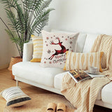 1Pc Christmas Square Cushion Cover Throw Waist Pillow Case Sofa Home Decor - Deer - Top-Down View