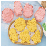 8PCS Christmas Cookie Cutter Set 3D Biscuit Moulds for Baking Fondant Pastry - 45-Degree Angle