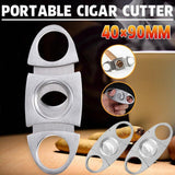 Cigar Cutter Double Blades Knife Scissors Stainless Steel Tobacco Tool