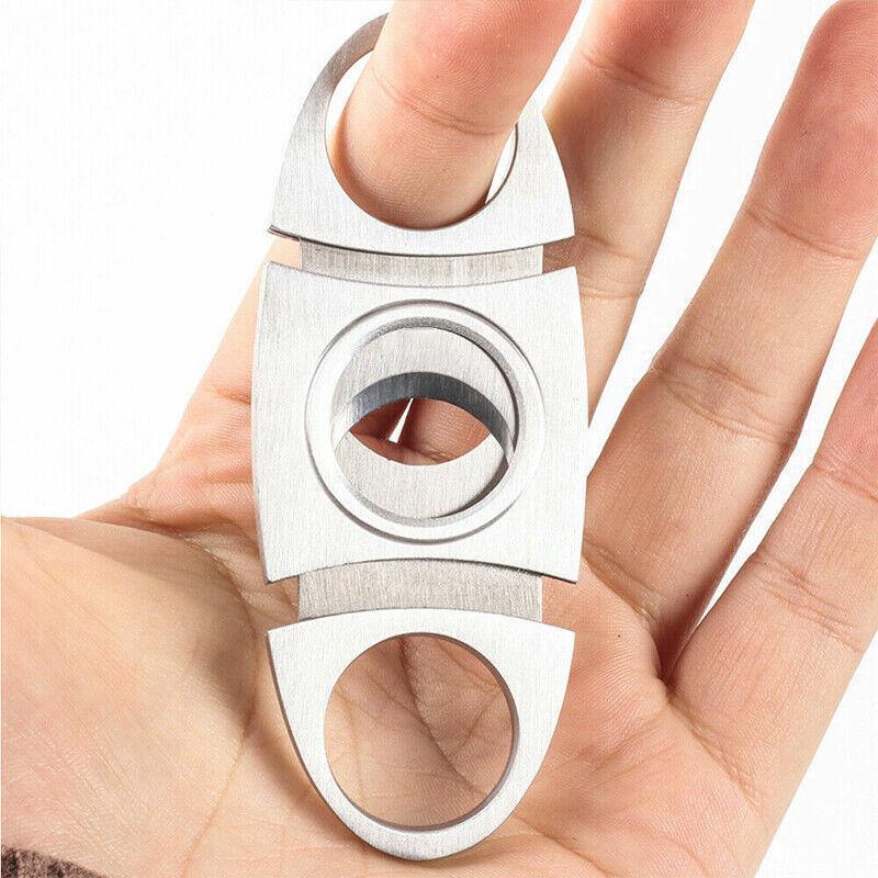 Cigar Cutter Double Blades Knife Scissors Stainless Steel Tobacco Tool