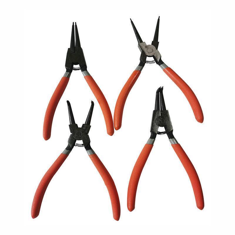 4 Pcs 7inch Circlip Plier Snap Ring Pliers Heavy Duty External Internal With Pouch