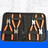4 Pcs 7inch Circlip Plier Snap Ring Pliers Heavy Duty External Internal With Pouch - 45-Degree Angle