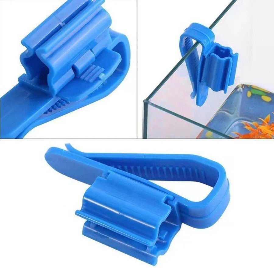 2/4/6PCS Aquarium Fish Tank Filtration Clip Water Tube Hose Clamp Holder Set - Black-2PCS