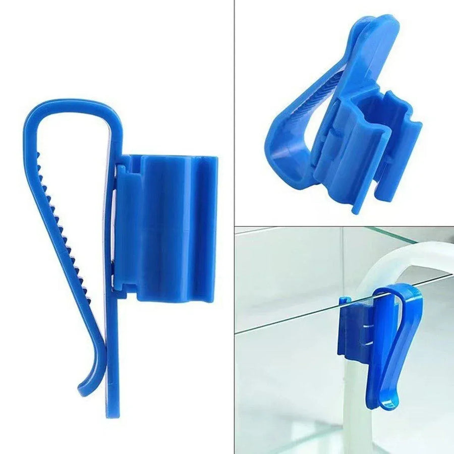 2/4/6PCS Aquarium Fish Tank Filtration Clip Water Tube Hose Clamp Holder Set - Black-2PCS