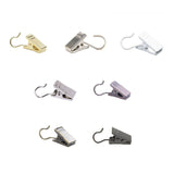 50PCS Stainless Steel Curtain Clip Hooks Strong Load-bearing Shower Accessories - Black - Front View