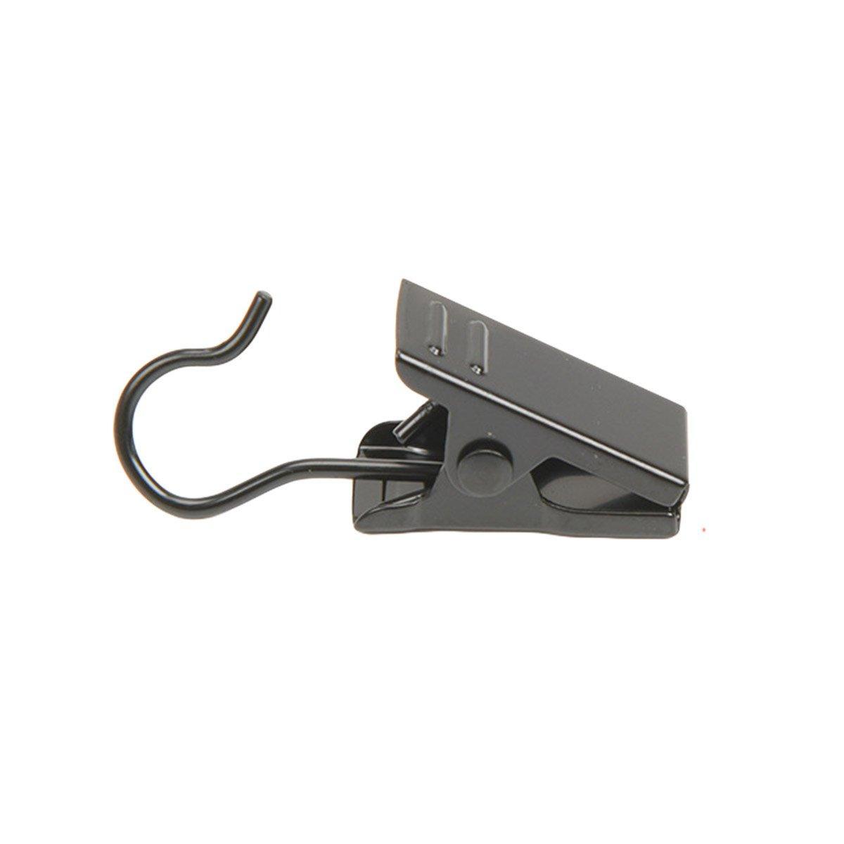 50PCS Stainless Steel Curtain Clip Hooks Strong Load-bearing Shower Accessories - Black