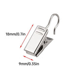 50PCS Stainless Steel Curtain Clip Hooks Strong Load-bearing Shower Accessories - Copper