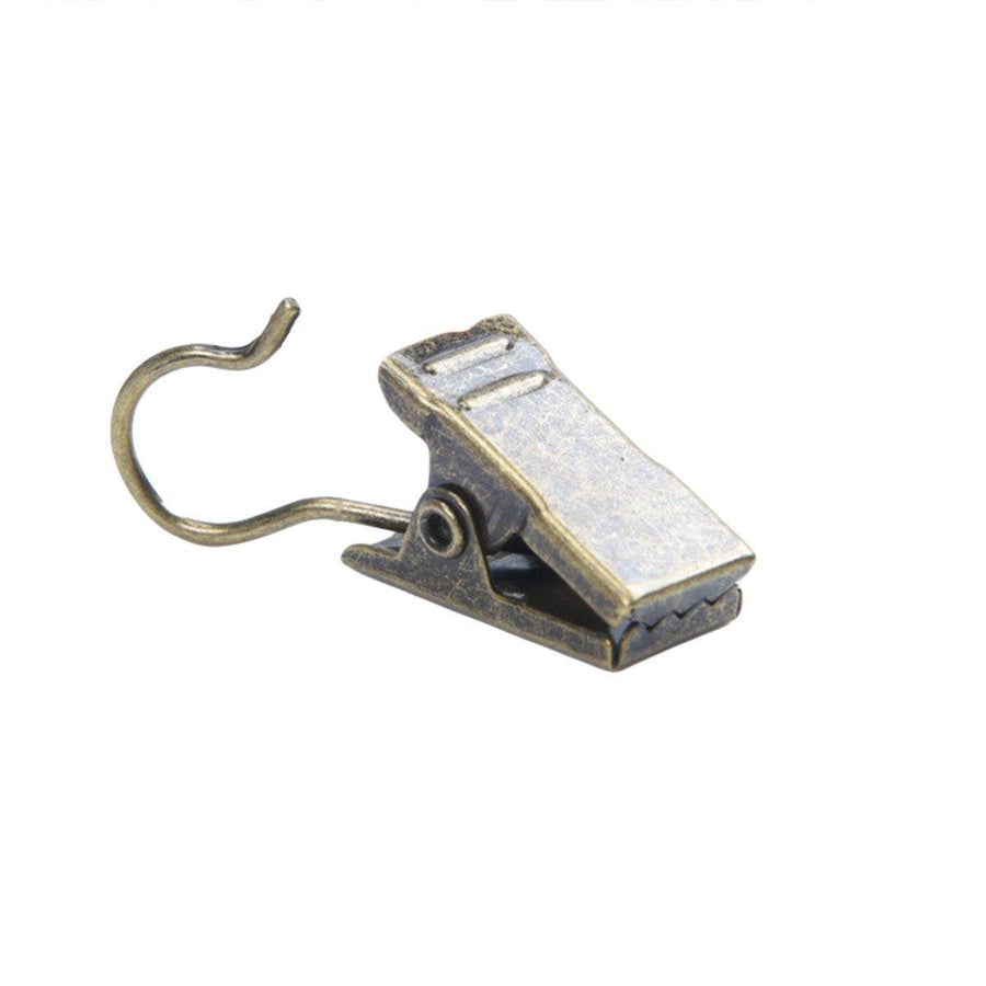 50PCS Stainless Steel Curtain Clip Hooks Strong Load-bearing Shower Accessories - White