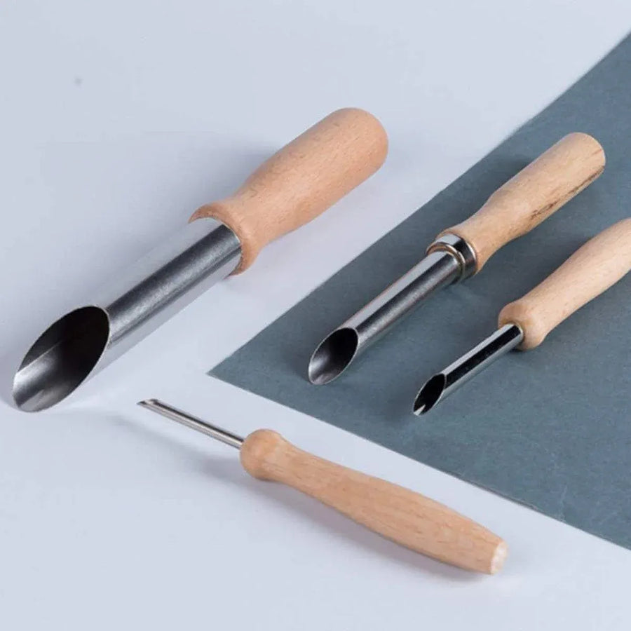 Clay Hole Cutter Tool Set 4 Pieces for Pottery and Polymer Clay