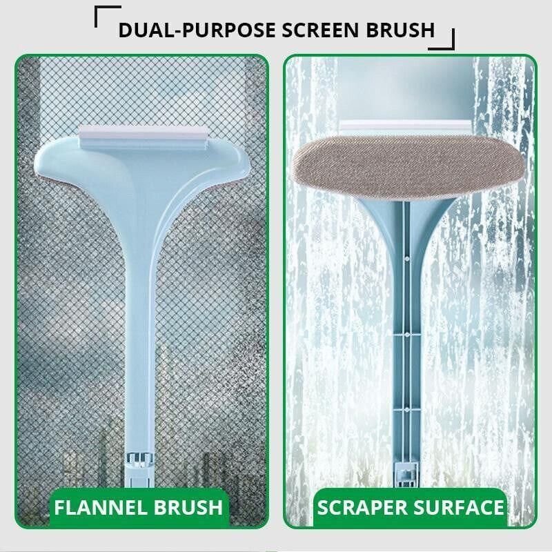 Multifunctional Glass Cleaner Screen Brush Double Sided Window Cleaning Tool - Pink