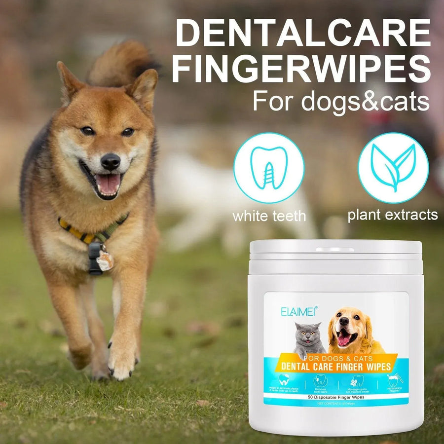 50pcs Pet Teeth Cleaning Finger Set Dog and Cat Oral Care Tool Teeth Cleaning
