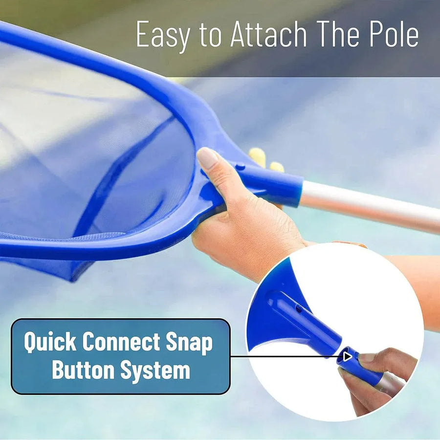 1-Piece Blue Pool Skimmer Net with Short Handle