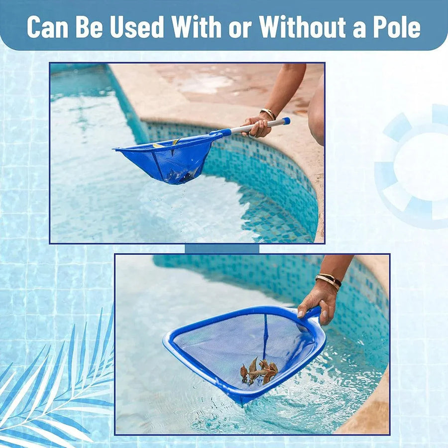 1-Piece Blue Pool Skimmer Net with Short Handle
