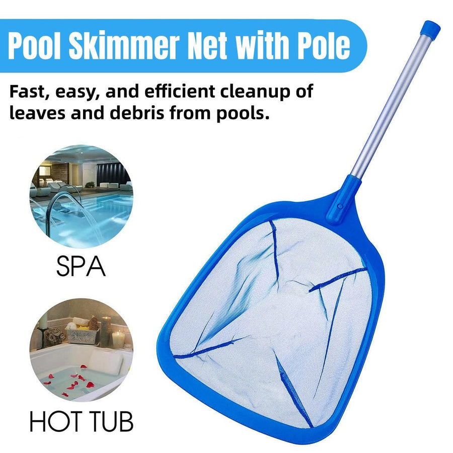 1-Piece Blue Pool Skimmer Net with Short Handle