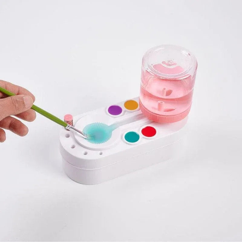 Brush Cleaner Fresh Water Cycle Washer for Brushes and Tools Efficient Cleaning - Pink