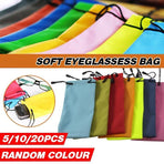 5PCS Cleaning Clothes Sunglasses Pouch Glasses Case Soft Eyeglasses Bag Random - 5PCS