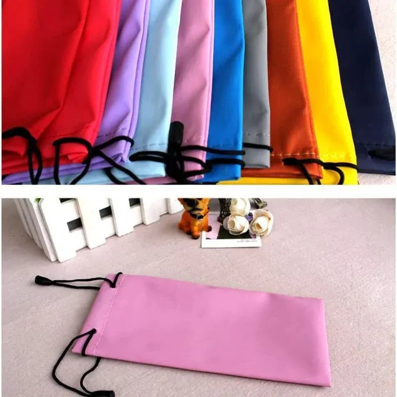 5PCS Cleaning Clothes Sunglasses Pouch Glasses Case Soft Eyeglasses Bag Random - 5PCS