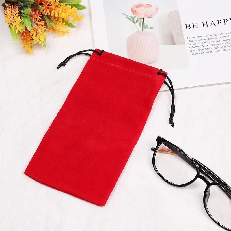 5PCS Cleaning Clothes Sunglasses Pouch Glasses Case Soft Eyeglasses Bag Random - 5PCS