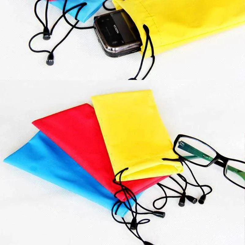 5PCS Cleaning Clothes Sunglasses Pouch Glasses Case Soft Eyeglasses Bag Random - 5PCS