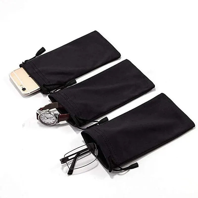 5PCS Cleaning Clothes Sunglasses Pouch Glasses Case Soft Eyeglasses Bag Random - 5PCS