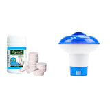 Pool Cleaning Tablets or Dispenser Floating Chlorine Hot Tub Chemical Cleaner - Only Tablets - Low Angle