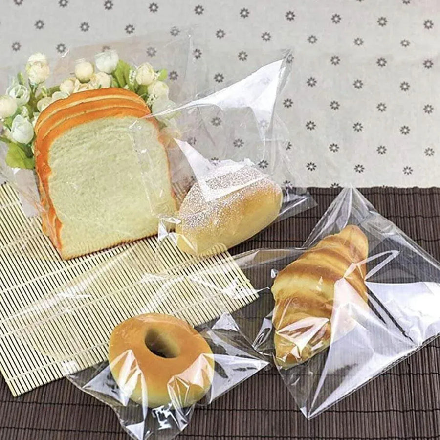 100X Translucent Plastic Candy Packaging Bags Self Adhesive Cookie Biscuit Bags - 10*15