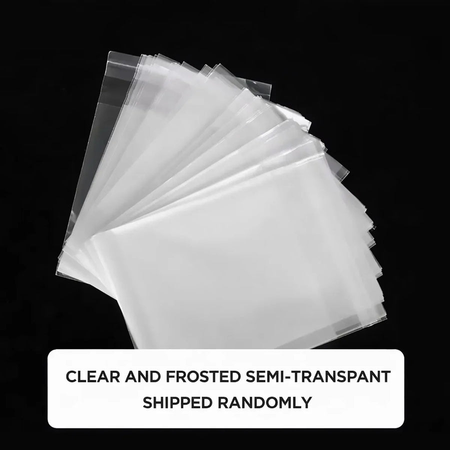 100X Translucent Plastic Candy Packaging Bags Self Adhesive Cookie Biscuit Bags - 14*14