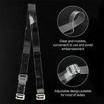 3 PAIRS/ LOT Clear Bra Straps Transparent Metal Buckle Invisible Adjustable