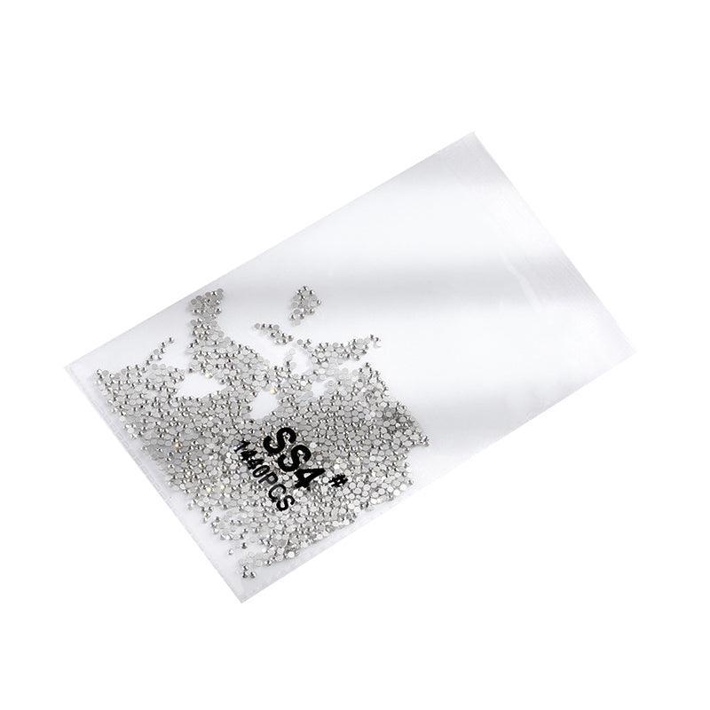 1440Pcs Glitter Rhinestones Crystal Flat Clear Bottom Glass Nail Art Nail Drill - Clear Crystal SS4