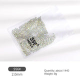 1440Pcs Glitter Rhinestones Crystal Flat Clear Bottom Glass Nail Art Nail Drill - Clear Crystal SS5