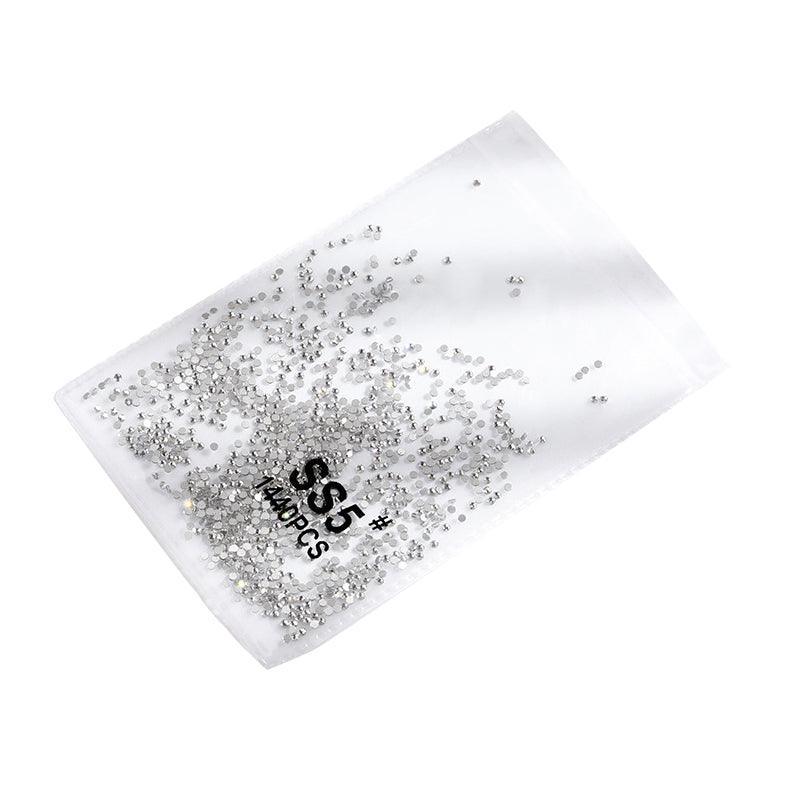 1440Pcs Glitter Rhinestones Crystal Flat Clear Bottom Glass Nail Art Nail Drill - Clear Crystal SS5