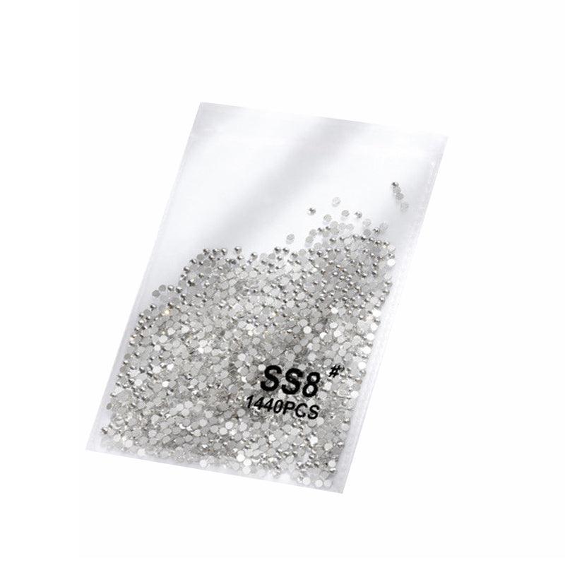 1440Pcs Glitter Rhinestones Crystal Flat Clear Bottom Glass Nail Art Nail Drill - Clear Crystal SS5