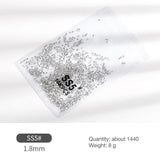 1440Pcs Glitter Rhinestones Crystal Flat Clear Bottom Glass Nail Art Nail Drill - Clear Crystal SS8