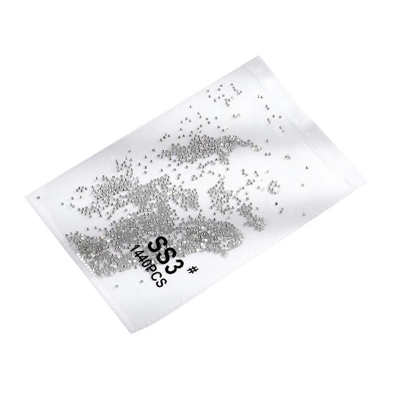 1440Pcs Glitter Rhinestones Crystal Flat Clear Bottom Glass Nail Art Nail Drill - Clear Crystal SS8