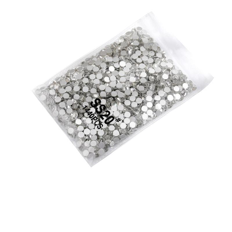 1440Pcs Glitter Rhinestones Crystal Flat Clear Bottom Glass Nail Art Nail Drill - Clear Crystal SS8