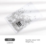 1440Pcs Glitter Rhinestones Crystal Flat Clear Bottom Glass Nail Art Nail Drill - Clear Crystal SS6
