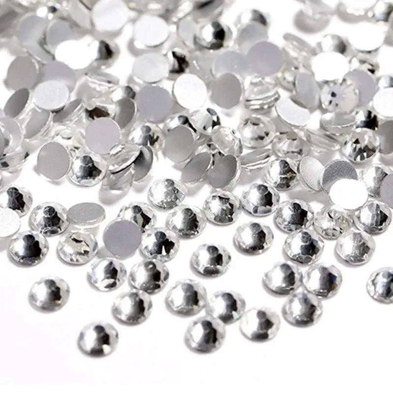 1440Pcs Glitter Rhinestones Crystal Flat Clear Bottom Glass Nail Art Nail Drill - Clear Crystal SS6