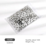 1440Pcs Glitter Rhinestones Crystal Flat Clear Bottom Glass Nail Art Nail Drill - Clear Crystal SS6