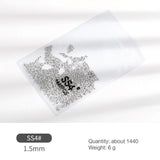 1440Pcs Glitter Rhinestones Crystal Flat Clear Bottom Glass Nail Art Nail Drill - Clear Crystal SS6