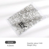 1440Pcs Glitter Rhinestones Crystal Flat Clear Bottom Glass Nail Art Nail Drill - Clear Crystal SS6 - Extra Image