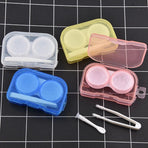Lens Storage Case with Applicator Kit Tweezers Soft Tip Tool for Contact Eye Care - White