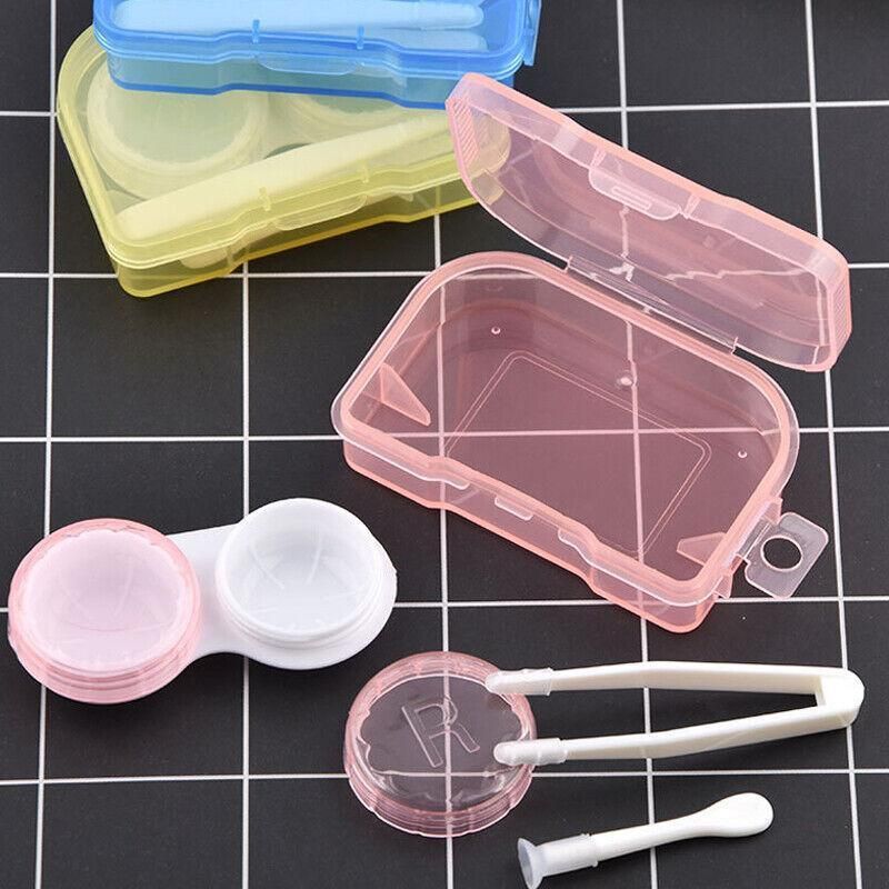 Lens Storage Case with Applicator Kit Tweezers Soft Tip Tool for Contact Eye Care - White