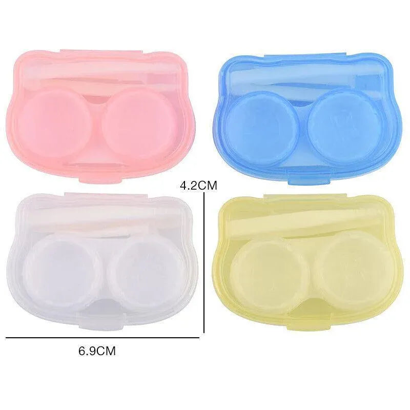 Lens Storage Case with Applicator Kit Tweezers Soft Tip Tool for Contact Eye Care - White